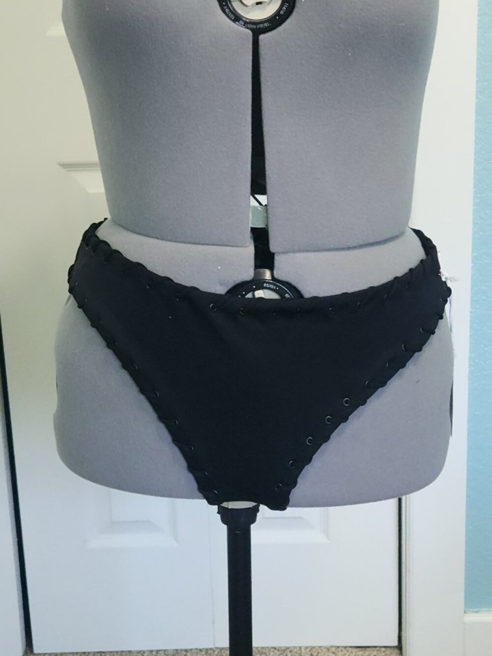 Good American Lace Up Bikini Bottom Black 3XL GSW0949 NWT Swimwear